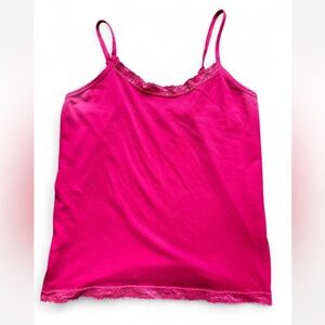 One Step Up Pink Lace Cami Top